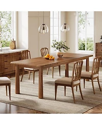 Tribesigns 63'' Solid Wood Dining Table for 4 to 6, Farmhouse Kitchen Table, Rectangular Wood Dinner Table