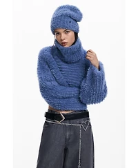 Desigual Women's Pack cropped sweater and beanie