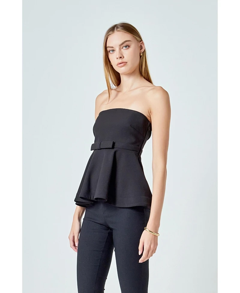 endless rose Women's Strapless Flared Top