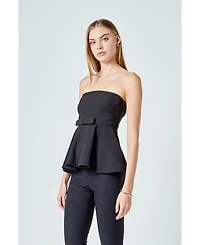 endless rose Women's Strapless Flared Top