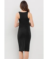 Hello Miz Maternity Bodycon Scoop Neck Sleeveless Knee Length Dress