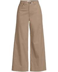 Lands' End Petite Knockabout Chino High Rise 5 Pocket Wide Leg Crop Pants