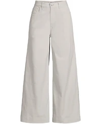 Lands' End Petite Knockabout Chino High Rise 5 Pocket Wide Leg Crop Pants