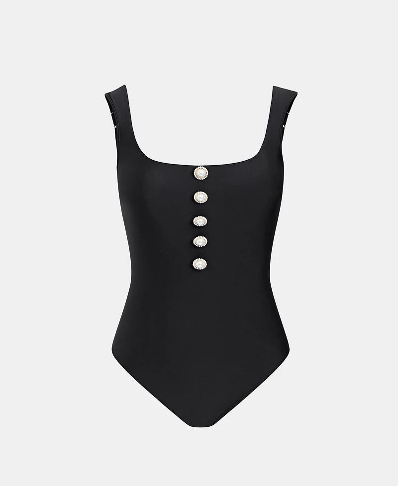 Cupshe Women's Elegant One-Piece Swimsuit with Chic Button Details