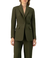 Ivonne Women's Single-Breasted Blazer With Front Flap Pockets