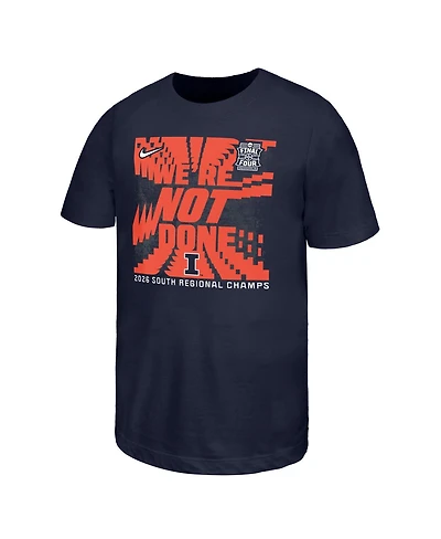 Nike Big Boys and Girls Navy Illinois Fighting Illini 2026 Ncaa Men's Basketball Tournament March Madness Final Four T-Shirt