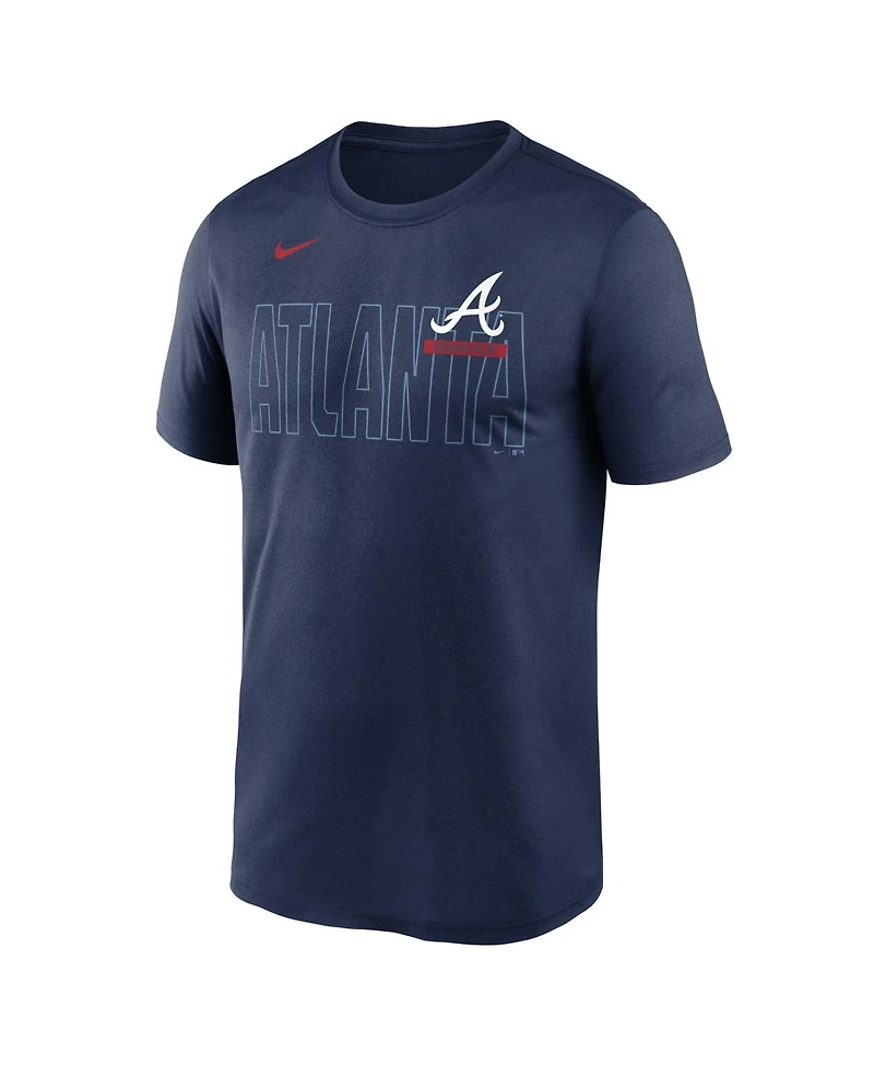 Nike Men's Navy Atlanta Braves Knockout Team Legend Dri-fit T-Shirt
