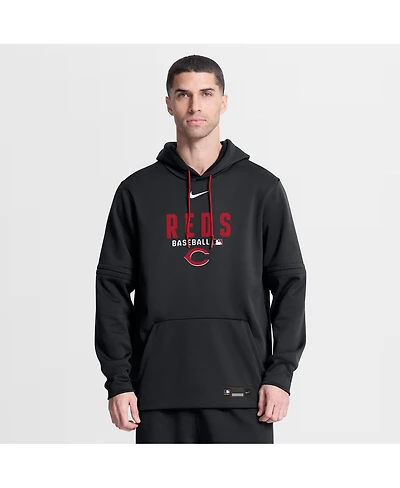 Nike Men's Black Cincinnati Reds Authentic Collection Therma-fit Hoodie