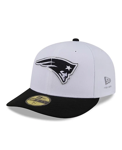 New Era Men's White/Black England Patriots 2026 Nfl Draft Pre-Curved 59FIFTY Fitted Hat