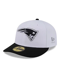 New Era Men's White/Black England Patriots 2026 Nfl Draft Pre-Curved 59FIFTY Fitted Hat