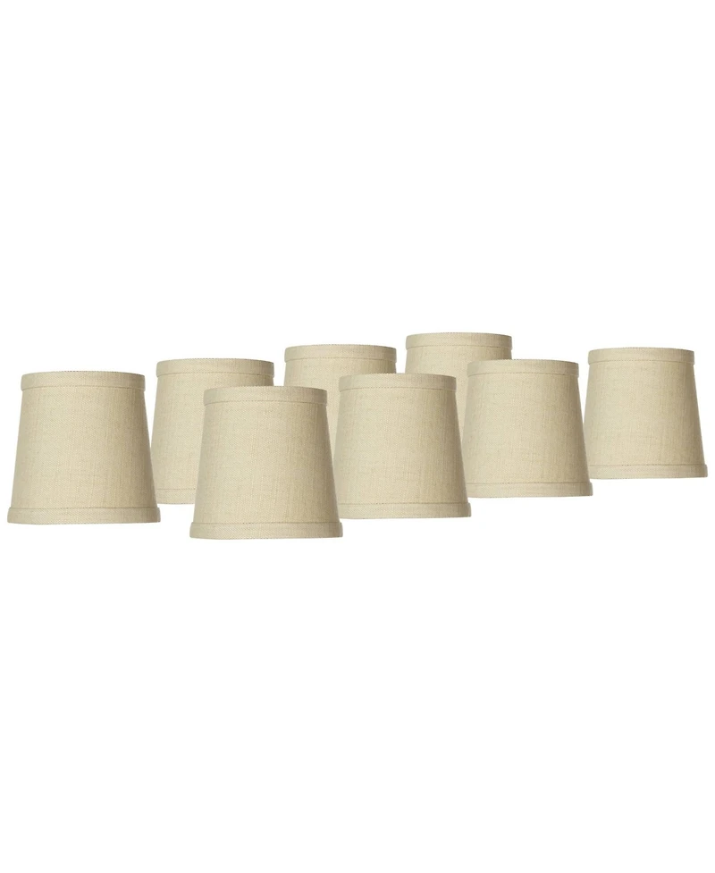 Springcrest Set of 8 Hardback Drum Lamp Shades Nallad Herbal Candelabra Clip-On Fitting