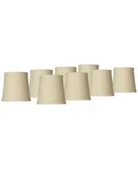 Springcrest Set of 8 Hardback Drum Lamp Shades Nallad Herbal Candelabra Clip-On Fitting