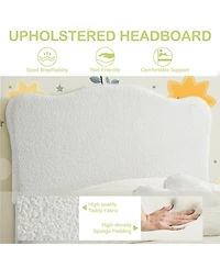 Homfan Upholstered Twin Bed Frame for Kids