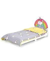 Gouun Kids Twin Upholstered Platform Bed with Padded Headboard