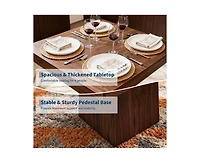 gaomon 4-Person Farmhouse Square Dining Table with Pedestal Base