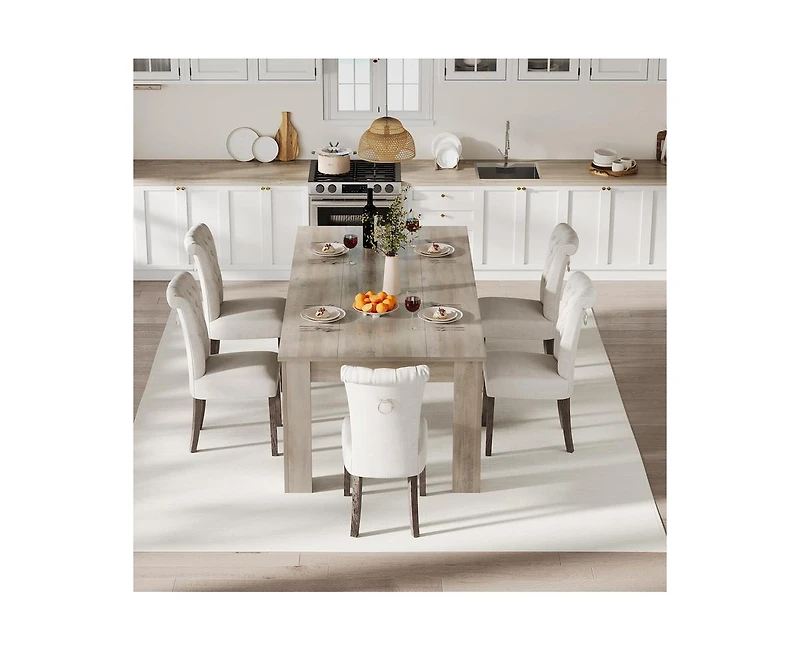 gaomon 4-6 Person 63" Farmhouse Rectangular Dining Table