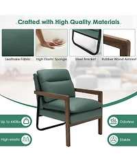 Gouun Extra-Thick Padded Single Accent Armchair with Rubber Wood Legs