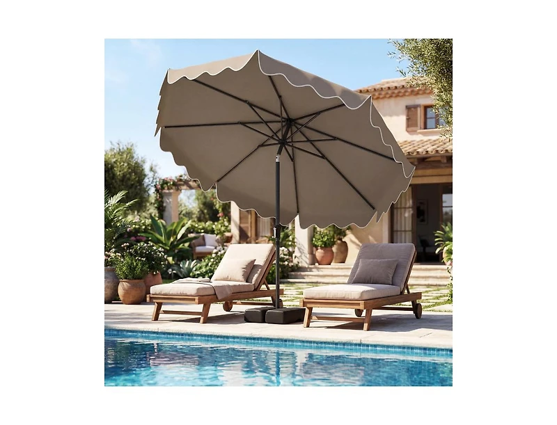 Slickblue Outdoor Patio Umbrella with Stable Weighted Base and Sandbag Anchors