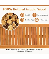 Sugift Acacia Wood Outdoor Garden Bench with Slatted Seat