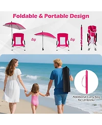 Sugift Two Pack Beach Umbrella Chairs with Adjustable Parasol