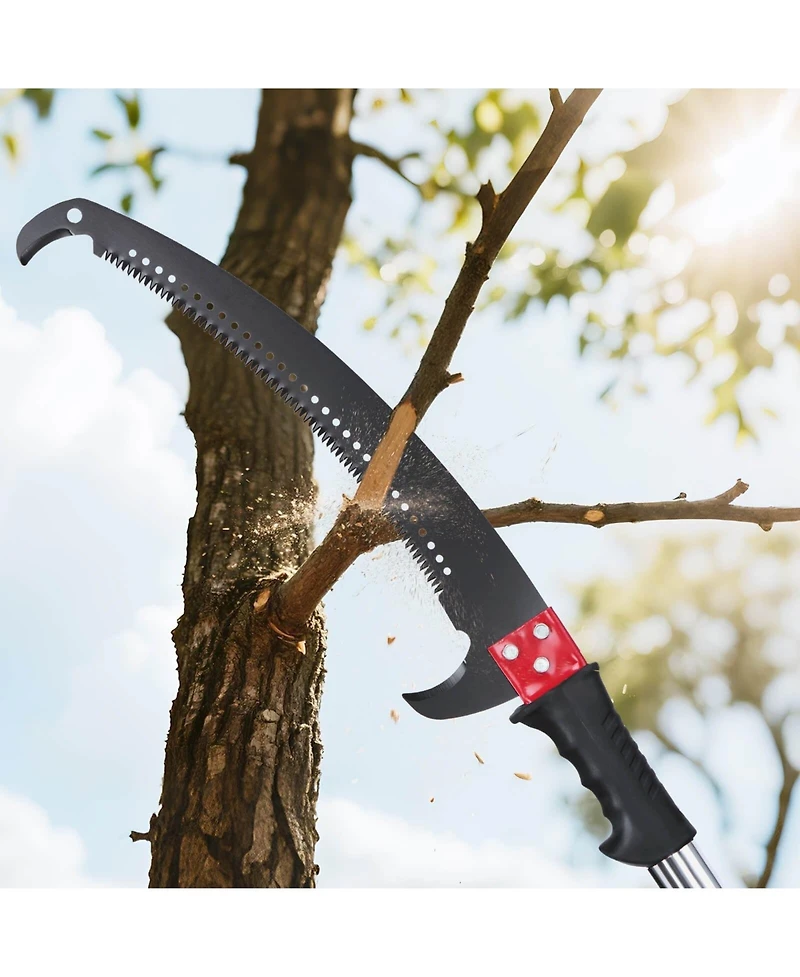 Sugift Manual Pole Saw, 3.87-27 ft, Extendable Tree Pruner, for High Branch Trimming