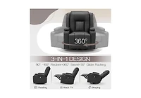 Aecojoy Massage Recliner Manual Chair with Heating & 360° Swivel Rocking Function