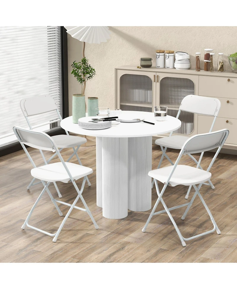 Gouun 770 lbs Capacity 4-Pack Metal Folding Chairs with Pp Seat and Back