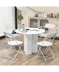 Gouun 770 lbs Capacity 4-Pack Metal Folding Chairs with Pp Seat and Back