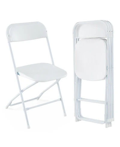 Gouun 770 lbs Capacity 4-Pack Metal Folding Chairs with Pp Seat and Back