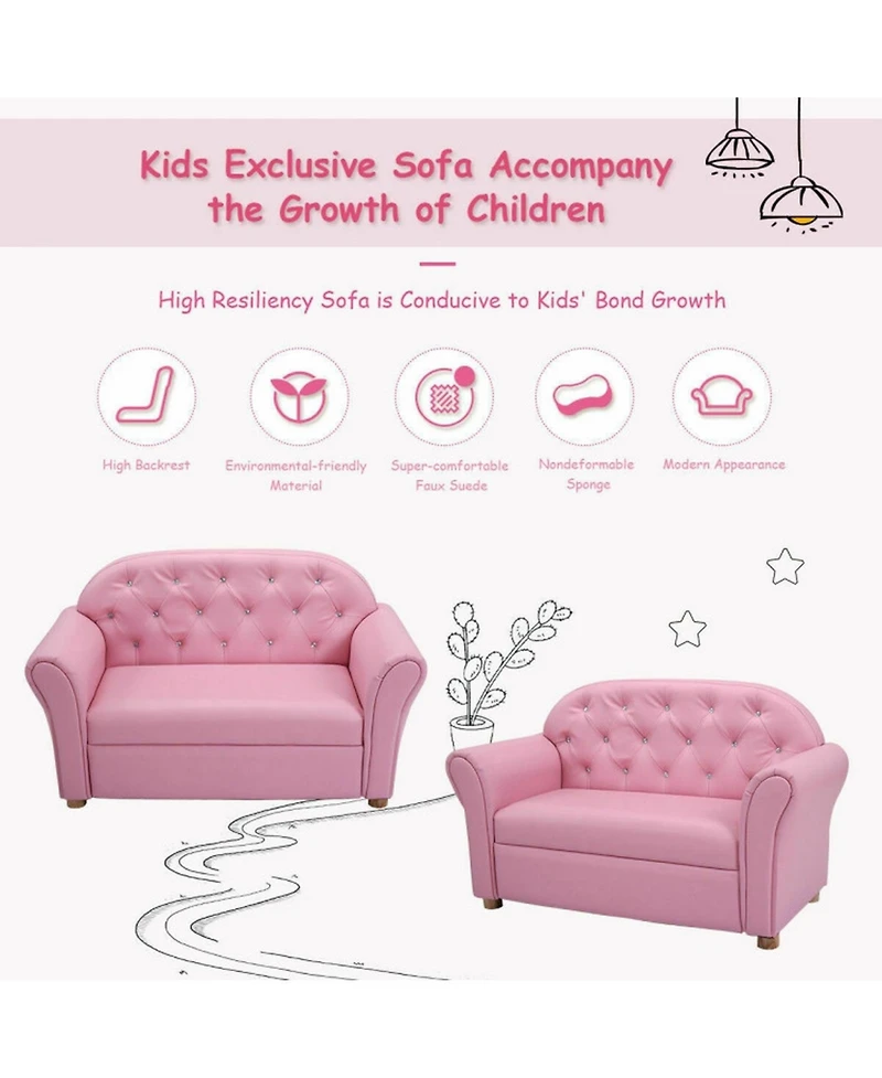 Gouun Kids Princess Armrest Lounge Chair with Pvc Upholstery