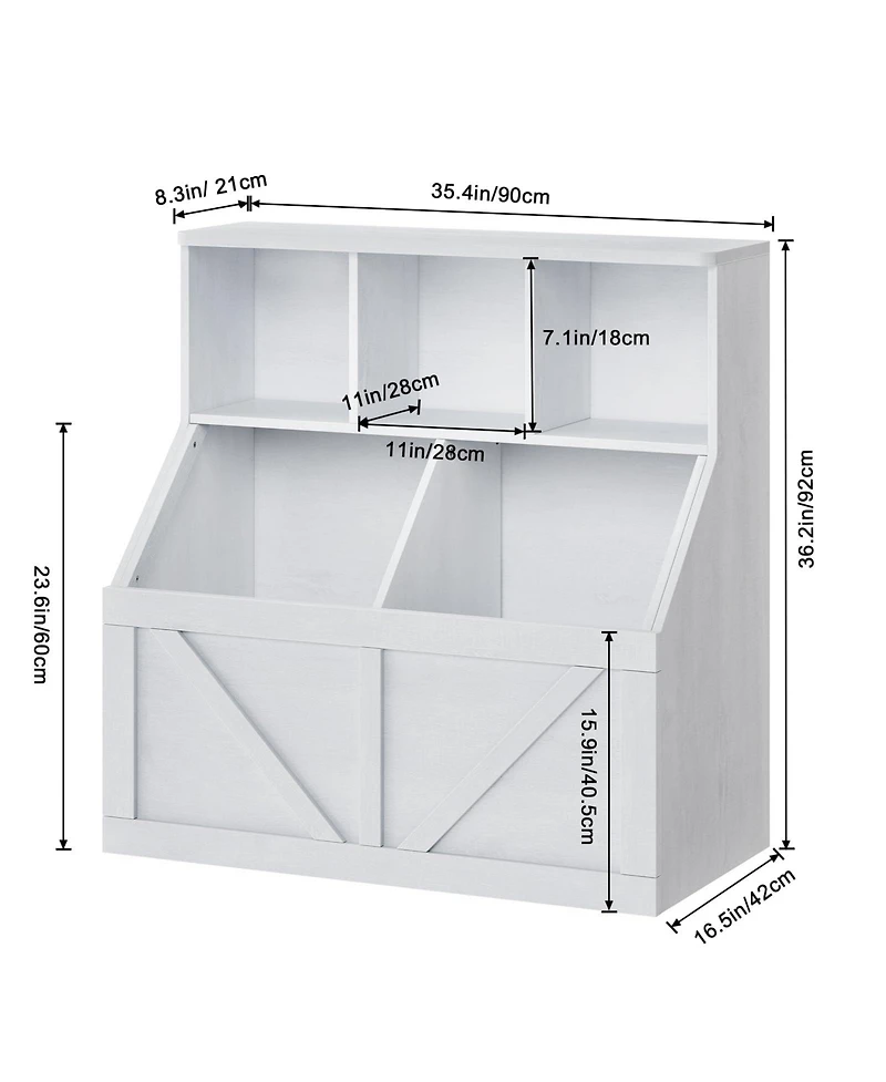 gaomon Kids Bookshelf, Kids Bookshelf and Toy Storage Toy Storage Organizer 6-Cube Shelves