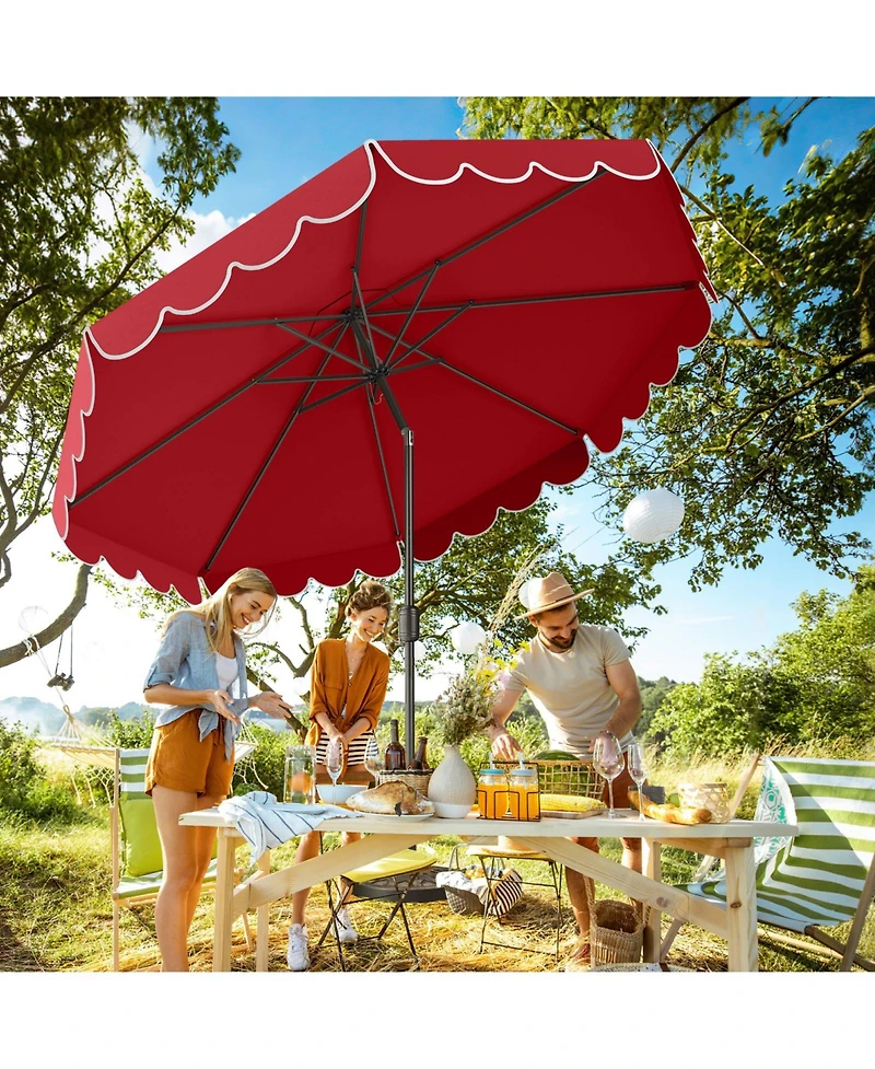 Sugift 10 ft Patio Market Umbrella with Crank and Tilt Adjustment