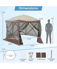 Sugift Pop Up Gazebo Screen House Tent with Mesh Netting Walls