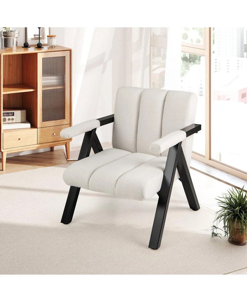 Gouun Oversized Accent Chair with Ergonomic Backrest and Metal Frame