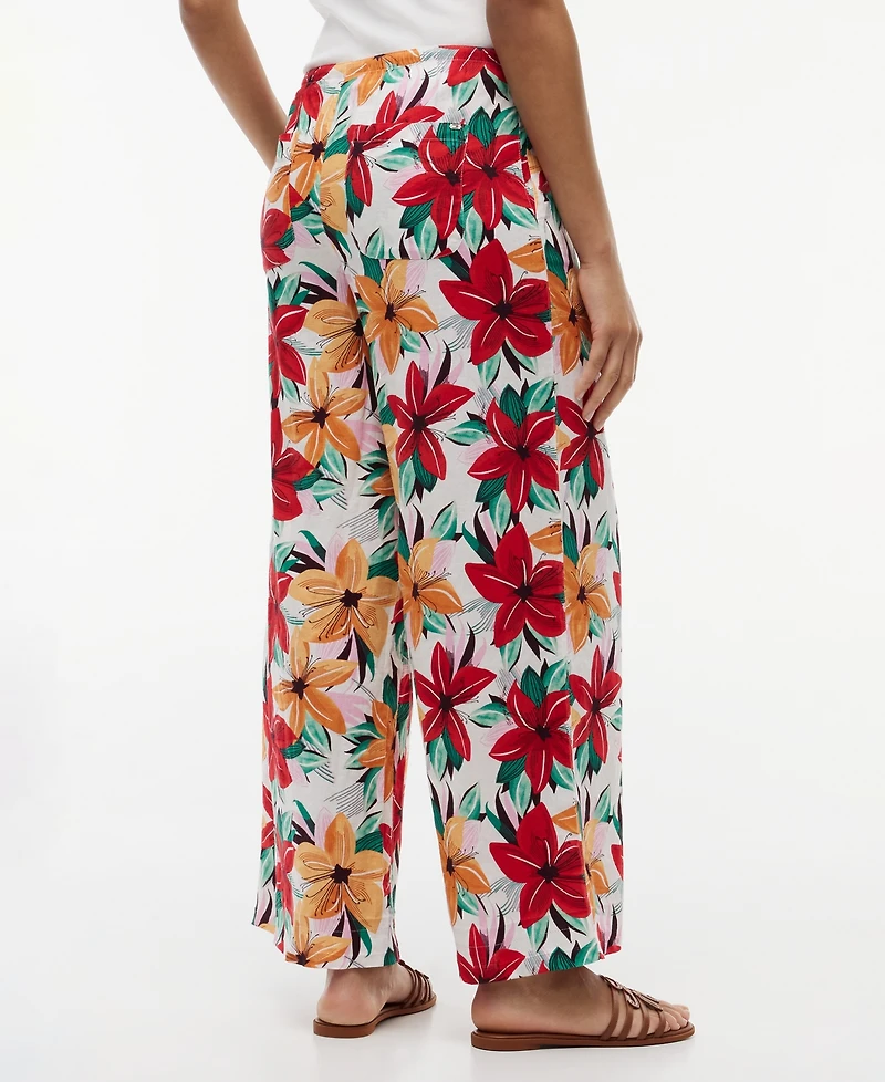 Tommy Hilfiger Women's Printed Linen-Blend Pants