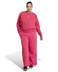 adidas Women's Essentials Small Logo Feel Cozy Open Hem Pants