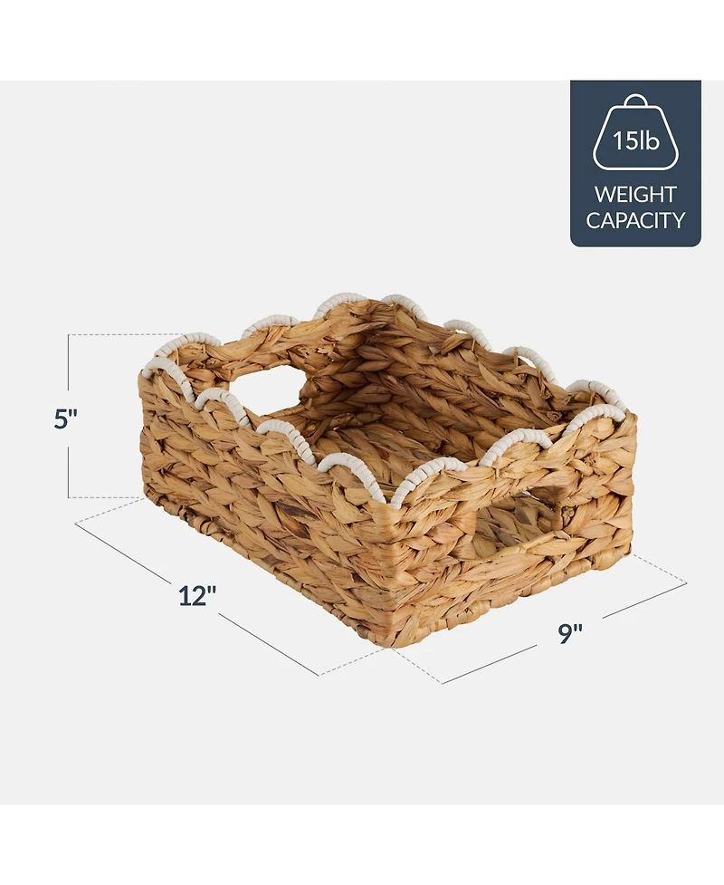 Best Choice Products Scalloped Shelf Baskets, Woven Storage Bins, 4 Pack