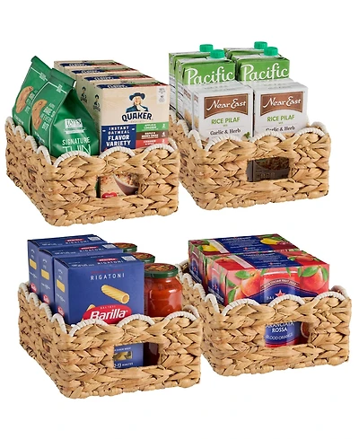 Best Choice Products Scalloped Shelf Baskets, Woven Storage Bins, 4 Pack