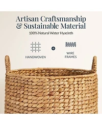 Best Choice Products 2-Piece Round Nesting Baskets Handles, Handwoven Water Hyacinth, Storage Organizer