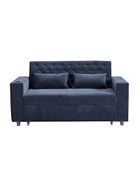 Maison Boucle Pull Out Loveseat Sofa with Adjustable Backrest for Small Space