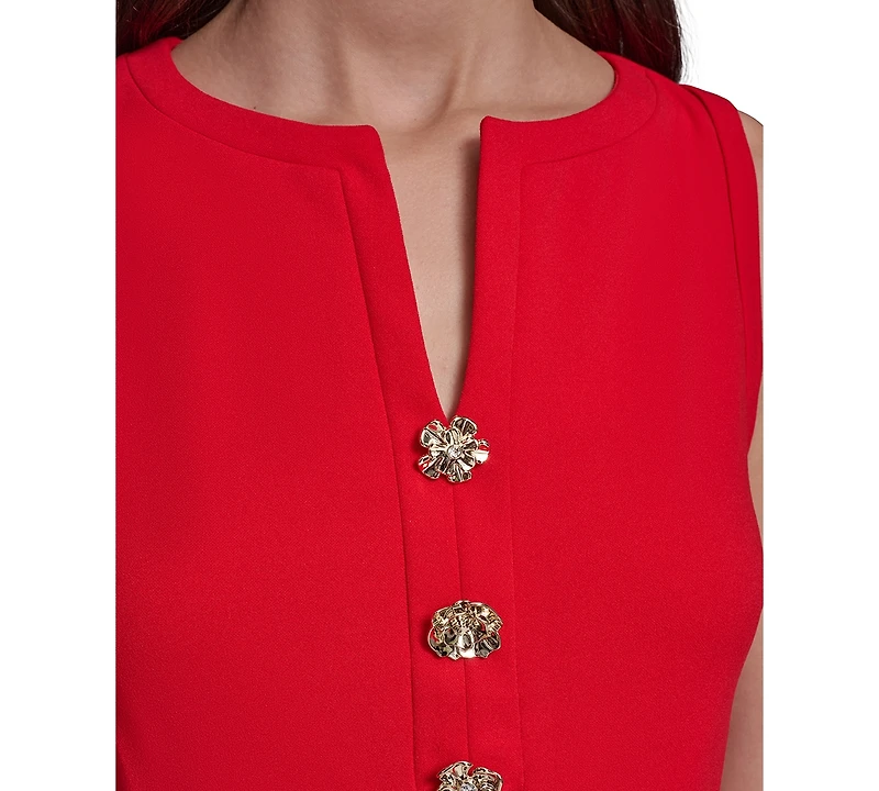 Women's Notch-Neck Sleeveless Knee length Dress