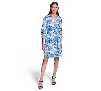 Karl Lagerfeld Paris Women's Printed Cotton Shirt Dress