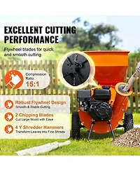 Sugift Wood Chipper Shredder, 7 Hp, 3" Max Diameter, Gas Powered for Landscaping