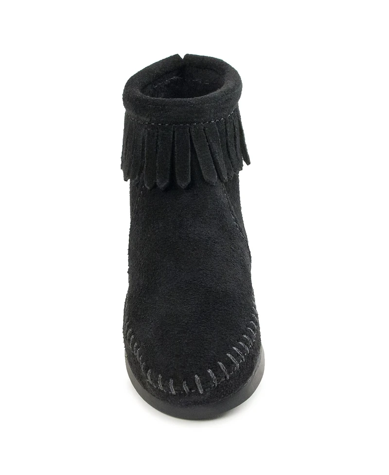 Minnetonka Little Girls Kids' Suede Back Zip Boots