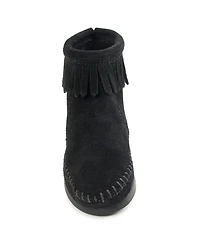 Minnetonka Little Girls Kids' Suede Back Zip Boots