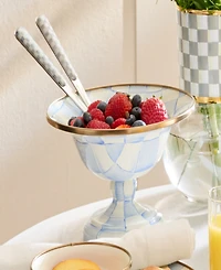 MacKenzie-Childs Sky Check Large Compote