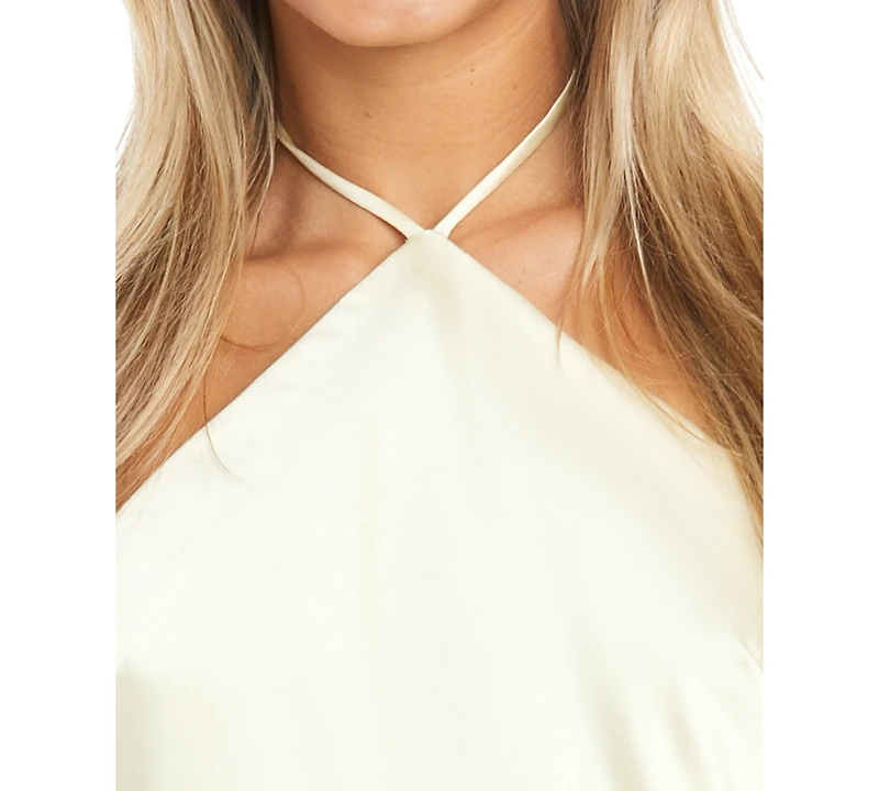 Morgan & Company Juniors' Halter-Neck Slip Dress