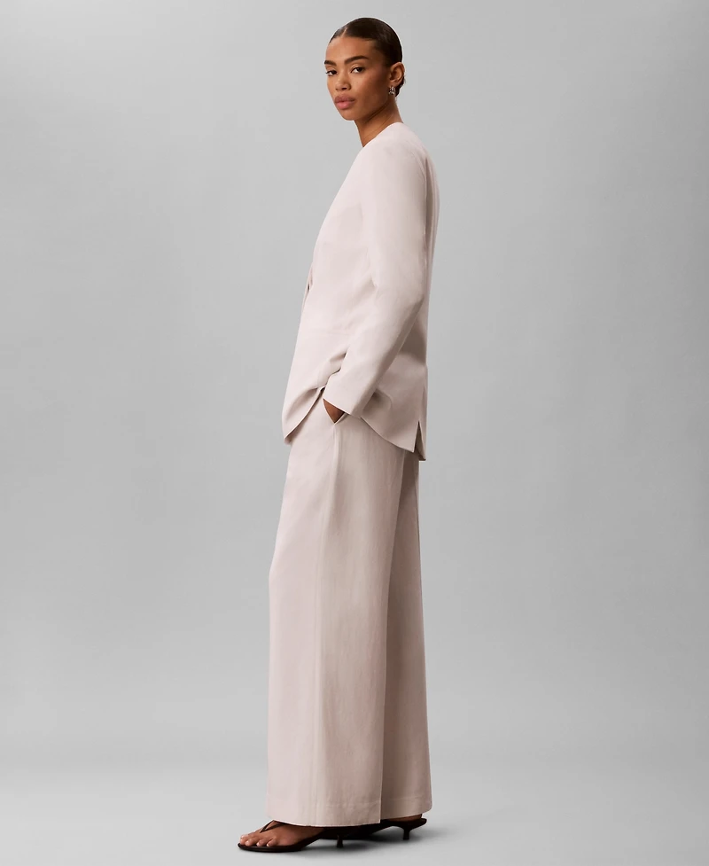 Calvin Klein Women's Wide-Leg Straight-Fit Dress Pants