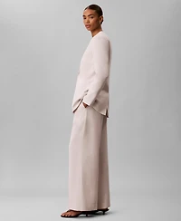 Calvin Klein Women's Wide-Leg Straight-Fit Dress Pants