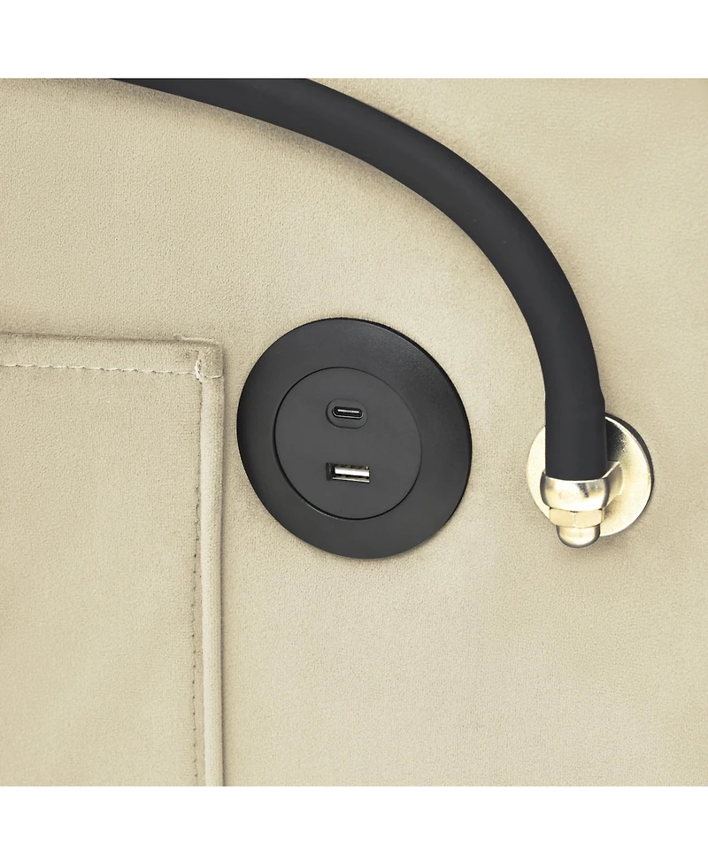 Rainsken Convertible Pull Out Sofa Bed, Modern Single Recliner with Adjustable Back, Usb Port, Ashtray and Rotating Phone Stand for Home Living Room